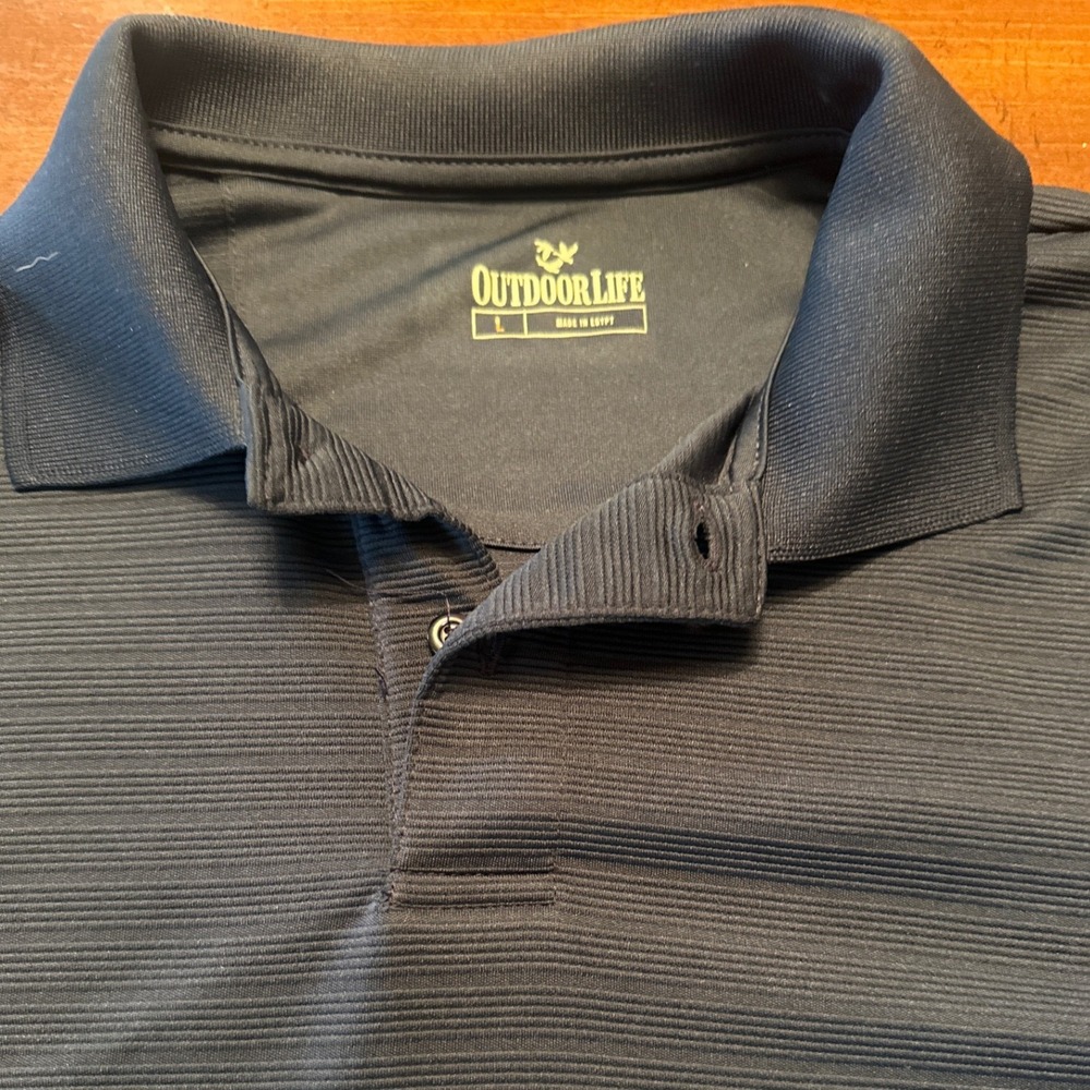 Outdoor Life Ottoman Polo Mens L Navy NWT Wicking Quick Dry Performance Ribbed